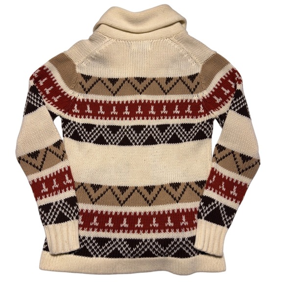 Vintage Cardigan Sweater Mens Small Western Chunky Knit Lebowski Geometric - Picture 2 of 9